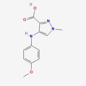 molecular formula C12H13N3O3 B5310134 4-[(4-methoxyphenyl)amino]-1-methyl-1H-pyrazole-3-carboxylic acid 