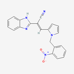 molecular formula C21H15N5O2 B5310143 2-(1H-benzimidazol-2-yl)-3-[1-(2-nitrobenzyl)-1H-pyrrol-2-yl]acrylonitrile 