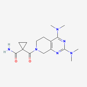 molecular formula C16H24N6O2 B5310150 1-{[2,4-bis(dimethylamino)-5,8-dihydropyrido[3,4-d]pyrimidin-7(6H)-yl]carbonyl}cyclopropanecarboxamide 