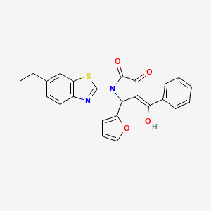 molecular formula C24H18N2O4S B5310154 4-benzoyl-1-(6-ethyl-1,3-benzothiazol-2-yl)-5-(2-furyl)-3-hydroxy-1,5-dihydro-2H-pyrrol-2-one 