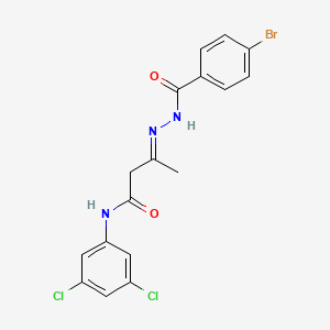 3-[(4-bromobenzoyl)hydrazono]-N-(3,5-dichlorophenyl)butanamide
