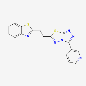 molecular formula C17H12N6S2 B5310169 2-{2-[3-(3-pyridinyl)[1,2,4]triazolo[3,4-b][1,3,4]thiadiazol-6-yl]ethyl}-1,3-benzothiazole 