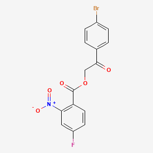 molecular formula C15H9BrFNO5 B5310193 2-(4-bromophenyl)-2-oxoethyl 4-fluoro-2-nitrobenzoate 