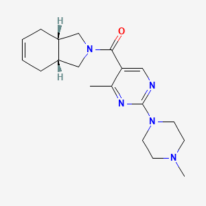 molecular formula C19H27N5O B5310198 (3aR*,7aS*)-2-{[4-methyl-2-(4-methyl-1-piperazinyl)-5-pyrimidinyl]carbonyl}-2,3,3a,4,7,7a-hexahydro-1H-isoindole 