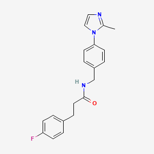 molecular formula C20H20FN3O B5310210 3-(4-fluorophenyl)-N-[4-(2-methyl-1H-imidazol-1-yl)benzyl]propanamide 