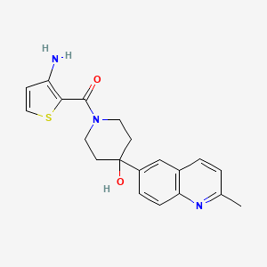 molecular formula C20H21N3O2S B5310235 1-[(3-amino-2-thienyl)carbonyl]-4-(2-methylquinolin-6-yl)piperidin-4-ol 