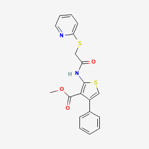 molecular formula C19H16N2O3S2 B5310241 methyl 4-phenyl-2-{[(2-pyridinylthio)acetyl]amino}-3-thiophenecarboxylate 