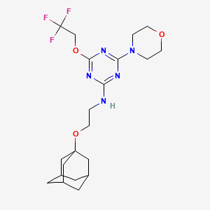 molecular formula C21H30F3N5O3 B5310249 N-[2-(1-adamantyloxy)ethyl]-4-morpholin-4-yl-6-(2,2,2-trifluoroethoxy)-1,3,5-triazin-2-amine 