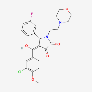 molecular formula C24H24ClFN2O5 B5310302 4-(3-chloro-4-methoxybenzoyl)-5-(3-fluorophenyl)-3-hydroxy-1-[2-(4-morpholinyl)ethyl]-1,5-dihydro-2H-pyrrol-2-one 