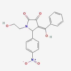 molecular formula C19H16N2O6 B5310312 4-benzoyl-3-hydroxy-1-(2-hydroxyethyl)-5-(4-nitrophenyl)-1,5-dihydro-2H-pyrrol-2-one 