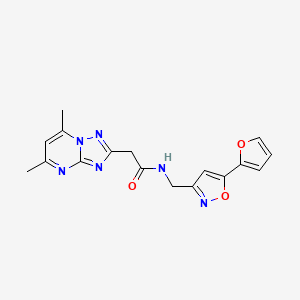molecular formula C17H16N6O3 B5310325 2-(5,7-dimethyl[1,2,4]triazolo[1,5-a]pyrimidin-2-yl)-N-{[5-(2-furyl)isoxazol-3-yl]methyl}acetamide 