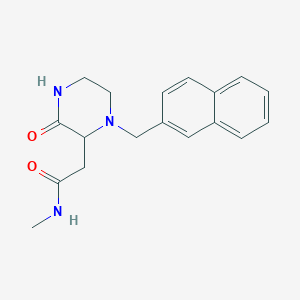 molecular formula C18H21N3O2 B5310330 N-methyl-2-[1-(2-naphthylmethyl)-3-oxo-2-piperazinyl]acetamide 