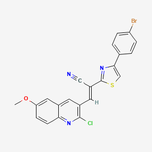 2-[4-(4-bromophenyl)-1,3-thiazol-2-yl]-3-(2-chloro-6-methoxy-3-quinolinyl)acrylonitrile