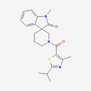 molecular formula C21H25N3O2S B5310352 1'-[(2-isopropyl-4-methyl-1,3-thiazol-5-yl)carbonyl]-1-methylspiro[indole-3,3'-piperidin]-2(1H)-one 