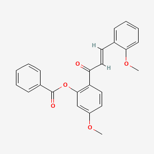molecular formula C24H20O5 B5310354 5-methoxy-2-[3-(2-methoxyphenyl)acryloyl]phenyl benzoate 