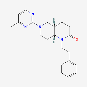 molecular formula C21H26N4O B5310375 (4aS*,8aR*)-6-(4-methylpyrimidin-2-yl)-1-(2-phenylethyl)octahydro-1,6-naphthyridin-2(1H)-one 