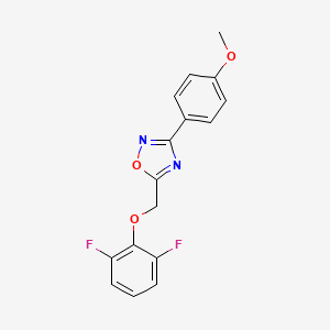 molecular formula C16H12F2N2O3 B5310389 5-[(2,6-difluorophenoxy)methyl]-3-(4-methoxyphenyl)-1,2,4-oxadiazole 