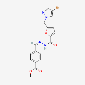 molecular formula C18H15BrN4O4 B5310399 methyl 4-(2-{5-[(4-bromo-1H-pyrazol-1-yl)methyl]-2-furoyl}carbonohydrazonoyl)benzoate 