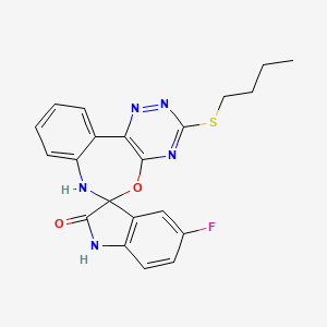molecular formula C21H18FN5O2S B5310411 3'-(butylthio)-5-fluoro-7'H-spiro[indole-3,6'-[1,2,4]triazino[5,6-d][3,1]benzoxazepin]-2(1H)-one 