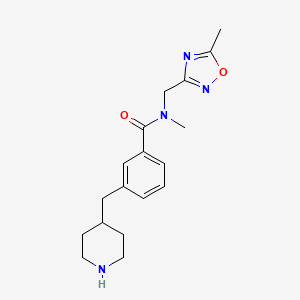 molecular formula C18H24N4O2 B5310419 N-methyl-N-[(5-methyl-1,2,4-oxadiazol-3-yl)methyl]-3-(4-piperidinylmethyl)benzamide 