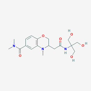 molecular formula C18H27N3O6 B5310429 3-(2-{[2-hydroxy-1,1-bis(hydroxymethyl)ethyl]amino}-2-oxoethyl)-N,N,4-trimethyl-3,4-dihydro-2H-1,4-benzoxazine-6-carboxamide 