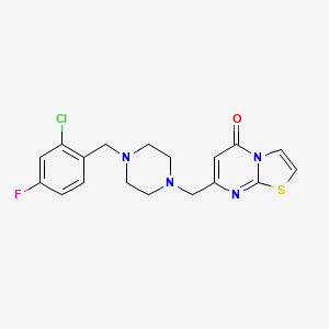 molecular formula C18H18ClFN4OS B5310461 7-{[4-(2-chloro-4-fluorobenzyl)-1-piperazinyl]methyl}-5H-[1,3]thiazolo[3,2-a]pyrimidin-5-one 