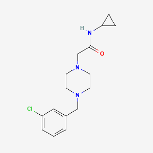 molecular formula C16H22ClN3O B5310485 2-[4-(3-chlorobenzyl)-1-piperazinyl]-N-cyclopropylacetamide 