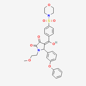 molecular formula C30H30N2O8S B5310504 3-hydroxy-1-(2-methoxyethyl)-4-[4-(4-morpholinylsulfonyl)benzoyl]-5-(3-phenoxyphenyl)-1,5-dihydro-2H-pyrrol-2-one 