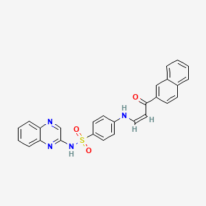 molecular formula C27H20N4O3S B5310507 4-{[3-(2-naphthyl)-3-oxo-1-propen-1-yl]amino}-N-2-quinoxalinylbenzenesulfonamide 