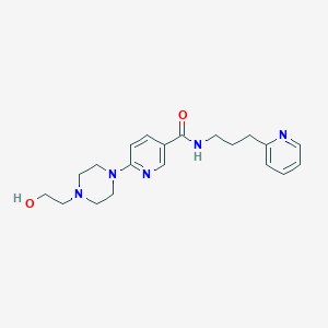 molecular formula C20H27N5O2 B5310514 6-[4-(2-hydroxyethyl)piperazin-1-yl]-N-(3-pyridin-2-ylpropyl)nicotinamide 
