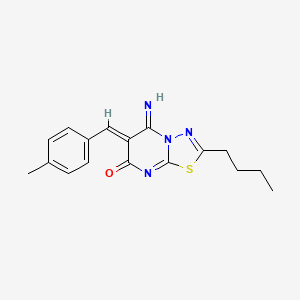 2-butyl-5-imino-6-(4-methylbenzylidene)-5,6-dihydro-7H-[1,3,4]thiadiazolo[3,2-a]pyrimidin-7-one