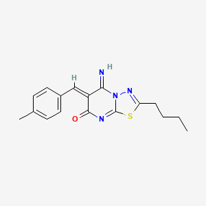 molecular formula C17H18N4OS B5310522 2-butyl-5-imino-6-(4-methylbenzylidene)-5,6-dihydro-7H-[1,3,4]thiadiazolo[3,2-a]pyrimidin-7-one 