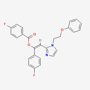 molecular formula C26H20F2N2O3 B5310524 1-(4-fluorophenyl)-2-[1-(2-phenoxyethyl)-1H-imidazol-2-yl]vinyl 4-fluorobenzoate 