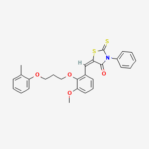 5-{3-methoxy-2-[3-(2-methylphenoxy)propoxy]benzylidene}-3-phenyl-2-thioxo-1,3-thiazolidin-4-one