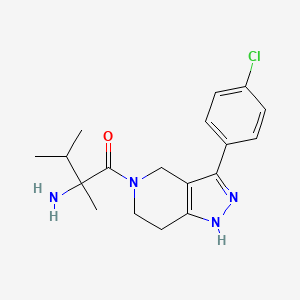 molecular formula C18H23ClN4O B5310553 (1-{[3-(4-chlorophenyl)-1,4,6,7-tetrahydro-5H-pyrazolo[4,3-c]pyridin-5-yl]carbonyl}-1,2-dimethylpropyl)amine 