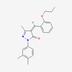 molecular formula C22H24N2O2 B5310567 2-(3,4-dimethylphenyl)-5-methyl-4-(2-propoxybenzylidene)-2,4-dihydro-3H-pyrazol-3-one 