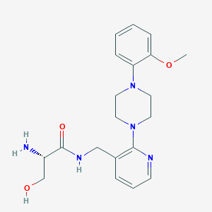 molecular formula C20H27N5O3 B5310594 N~1~-({2-[4-(2-methoxyphenyl)piperazin-1-yl]pyridin-3-yl}methyl)-L-serinamide 
