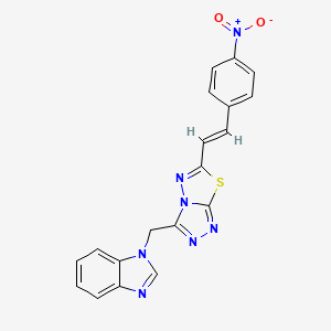 molecular formula C19H13N7O2S B5310599 1-({6-[2-(4-nitrophenyl)vinyl][1,2,4]triazolo[3,4-b][1,3,4]thiadiazol-3-yl}methyl)-1H-benzimidazole 