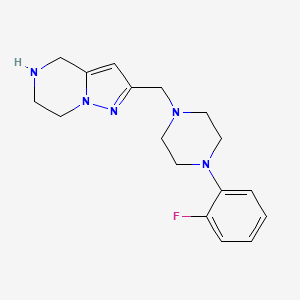 molecular formula C17H22FN5 B5310608 2-{[4-(2-fluorophenyl)-1-piperazinyl]methyl}-4,5,6,7-tetrahydropyrazolo[1,5-a]pyrazine dihydrochloride 