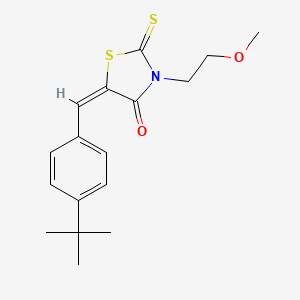molecular formula C17H21NO2S2 B5310623 5-(4-tert-butylbenzylidene)-3-(2-methoxyethyl)-2-thioxo-1,3-thiazolidin-4-one 