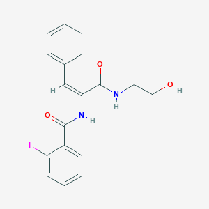 molecular formula C18H17IN2O3 B5310633 N-(1-{[(2-hydroxyethyl)amino]carbonyl}-2-phenylvinyl)-2-iodobenzamide 