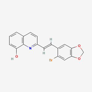 molecular formula C18H12BrNO3 B5310649 2-[2-(6-bromo-1,3-benzodioxol-5-yl)vinyl]-8-quinolinol 