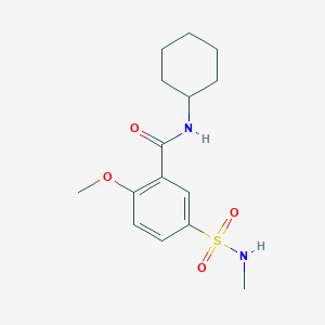 molecular formula C15H22N2O4S B5310656 N-cyclohexyl-2-methoxy-5-[(methylamino)sulfonyl]benzamide 