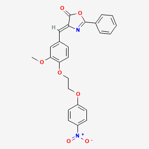 molecular formula C25H20N2O7 B5310670 4-{3-methoxy-4-[2-(4-nitrophenoxy)ethoxy]benzylidene}-2-phenyl-1,3-oxazol-5(4H)-one 