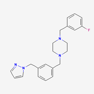 molecular formula C22H25FN4 B5310676 1-(3-fluorobenzyl)-4-[3-(1H-pyrazol-1-ylmethyl)benzyl]piperazine 