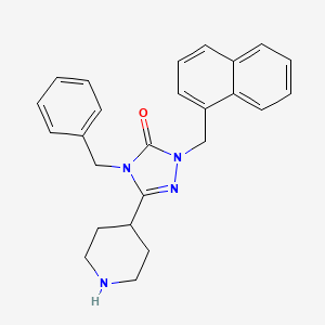 molecular formula C25H26N4O B5310688 4-benzyl-2-(1-naphthylmethyl)-5-(4-piperidinyl)-2,4-dihydro-3H-1,2,4-triazol-3-one dihydrochloride 