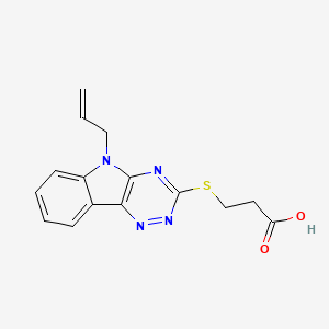 molecular formula C15H14N4O2S B5310693 3-[(5-allyl-5H-[1,2,4]triazino[5,6-b]indol-3-yl)thio]propanoic acid 