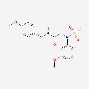 molecular formula C18H22N2O5S B5310705 N~1~-(4-methoxybenzyl)-N~2~-(3-methoxyphenyl)-N~2~-(methylsulfonyl)glycinamide 