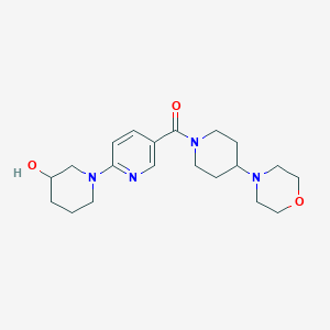 molecular formula C20H30N4O3 B5310719 1-{5-[(4-morpholin-4-ylpiperidin-1-yl)carbonyl]pyridin-2-yl}piperidin-3-ol 