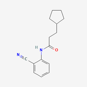 molecular formula C15H18N2O B5310720 N-(2-cyanophenyl)-3-cyclopentylpropanamide 